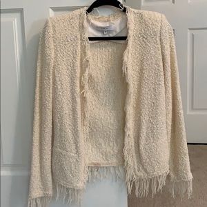 IRO Rare!! Ivory fringe jacket-DESIGNER! 36